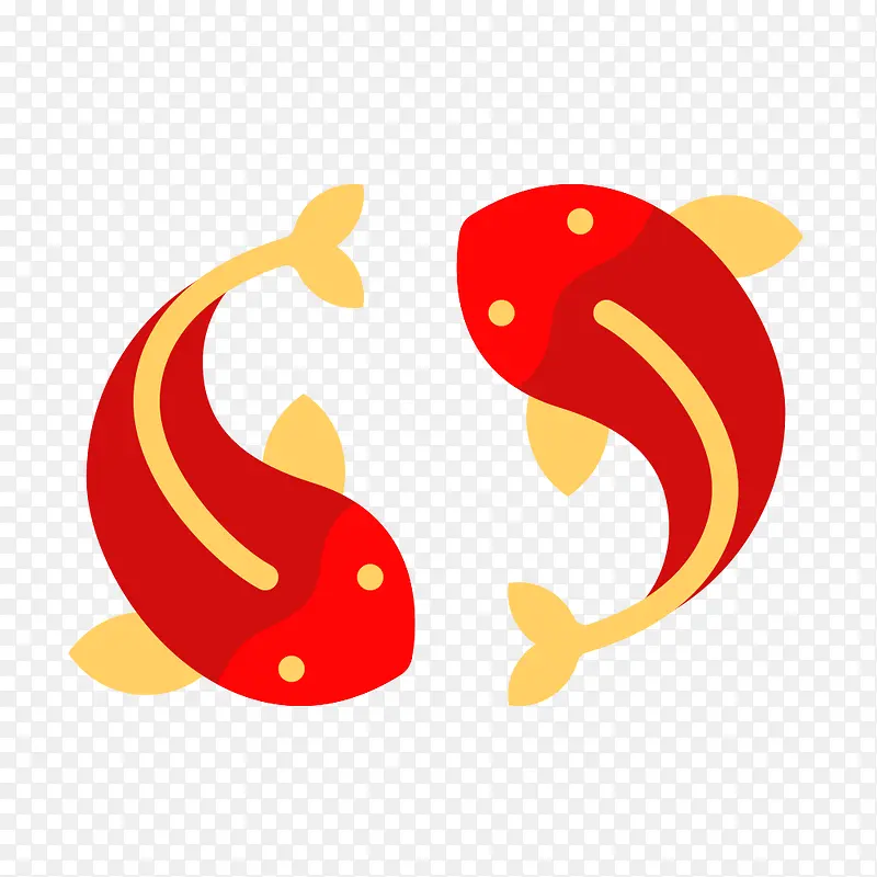 红色中国风节日鱼装饰