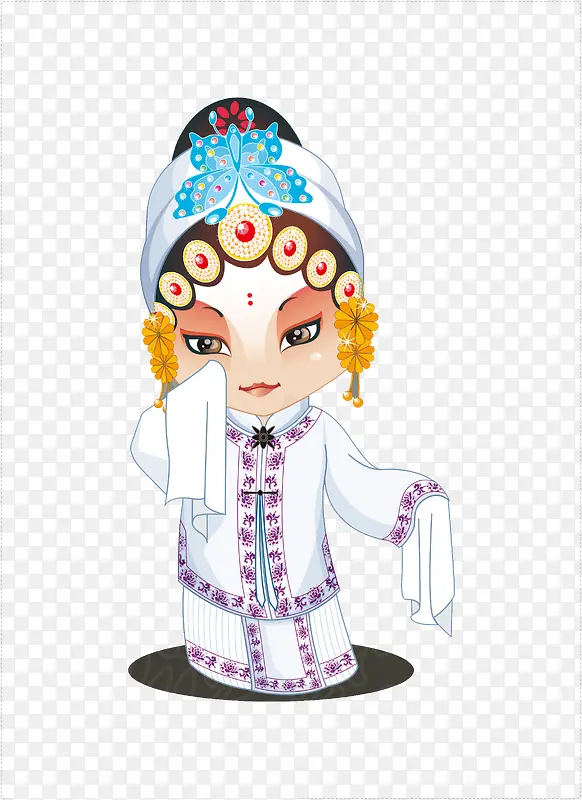 可爱卡通京剧中国风女人物素材PNG图片素材下载_图片编号9496614-PNG素材网