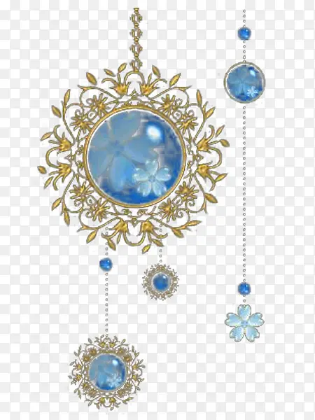 珠帘图案蓝色宝石