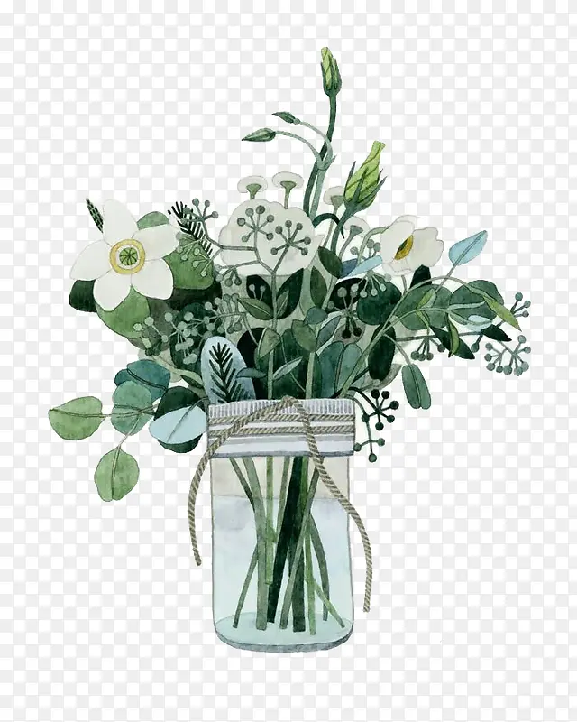 白色小花花瓶