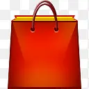 红色的购物袋图标