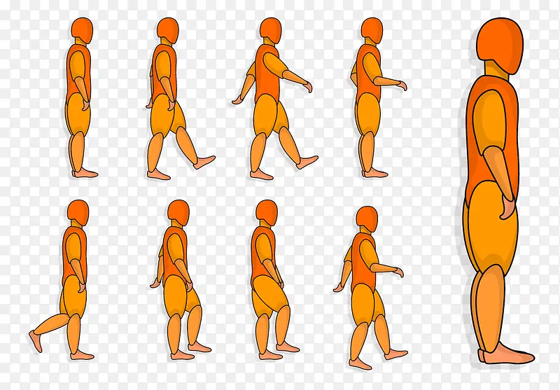 矢量手绘走路图