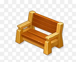 手绘木头公园椅子长椅