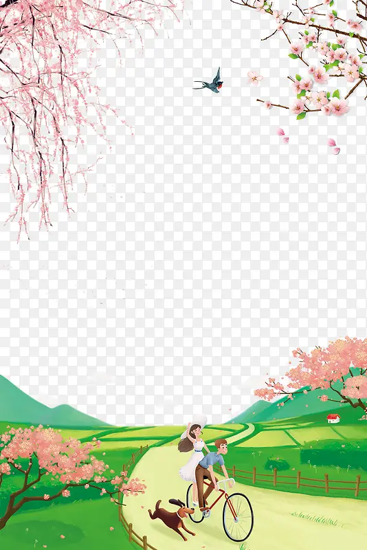 春天大自然春意边框设计