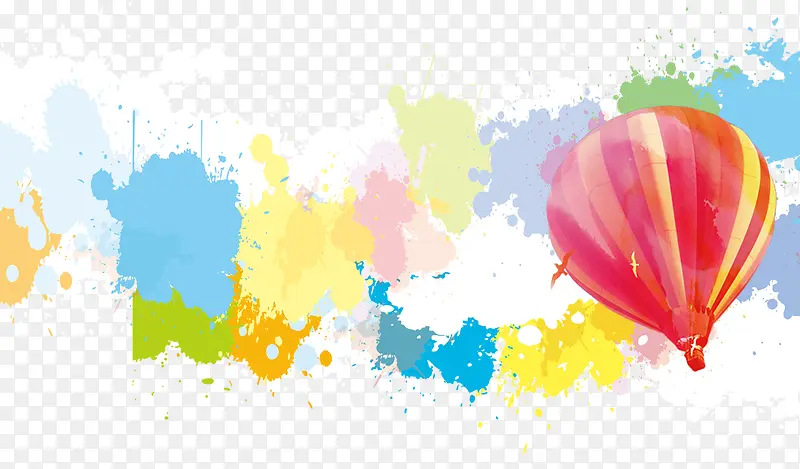 彩色装饰图案热气球