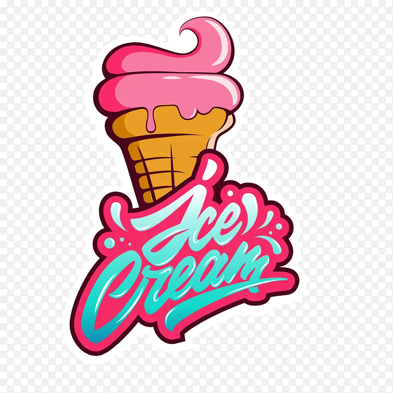 卡通冰淇淋的标签设计