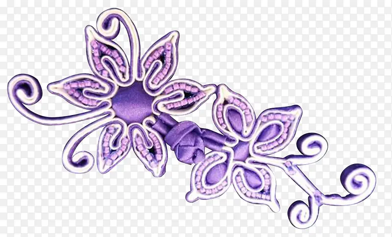 紫色花型扣