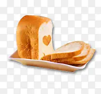 唯美面包面包片心盘子