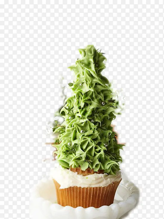 圣诞树纸杯蛋糕绿色