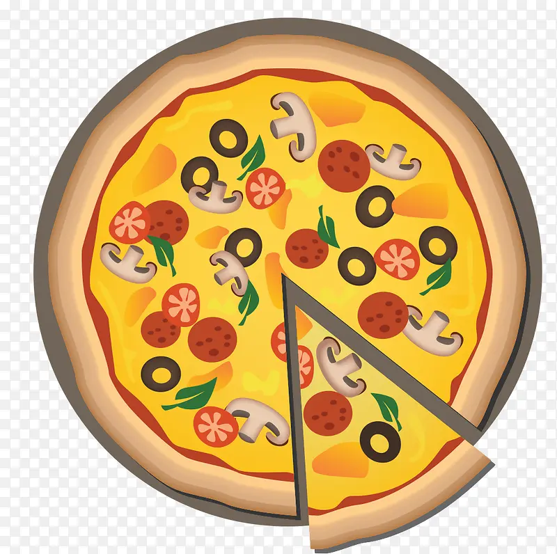 可爱披萨矢量图