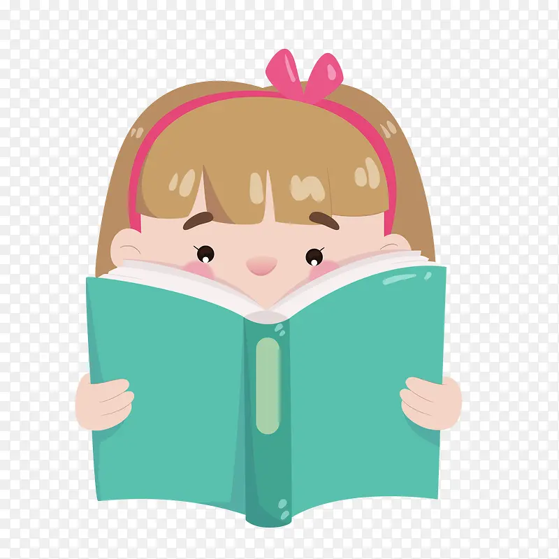 可爱的看书的小女孩