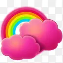 粉色云朵彩虹