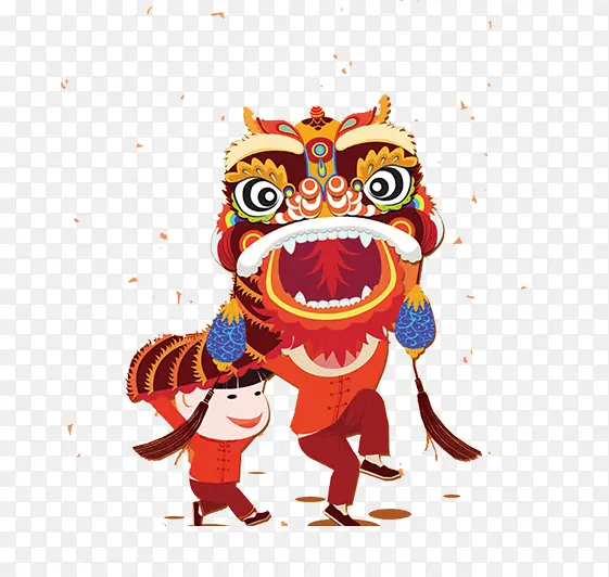 舞狮子的小孩PNG图片素材下载_图片编号9510346-PNG素材网