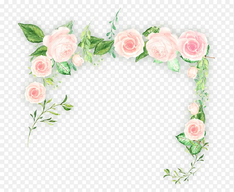 粉红色玫瑰装饰框