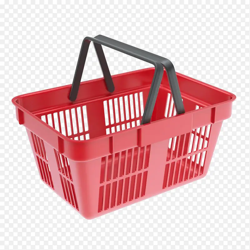 红色镂空超市购物筐塑料提手