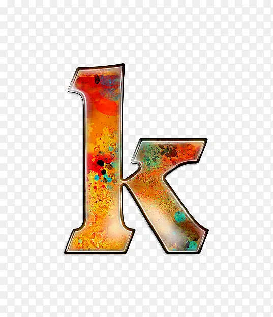 油彩肌理字母k