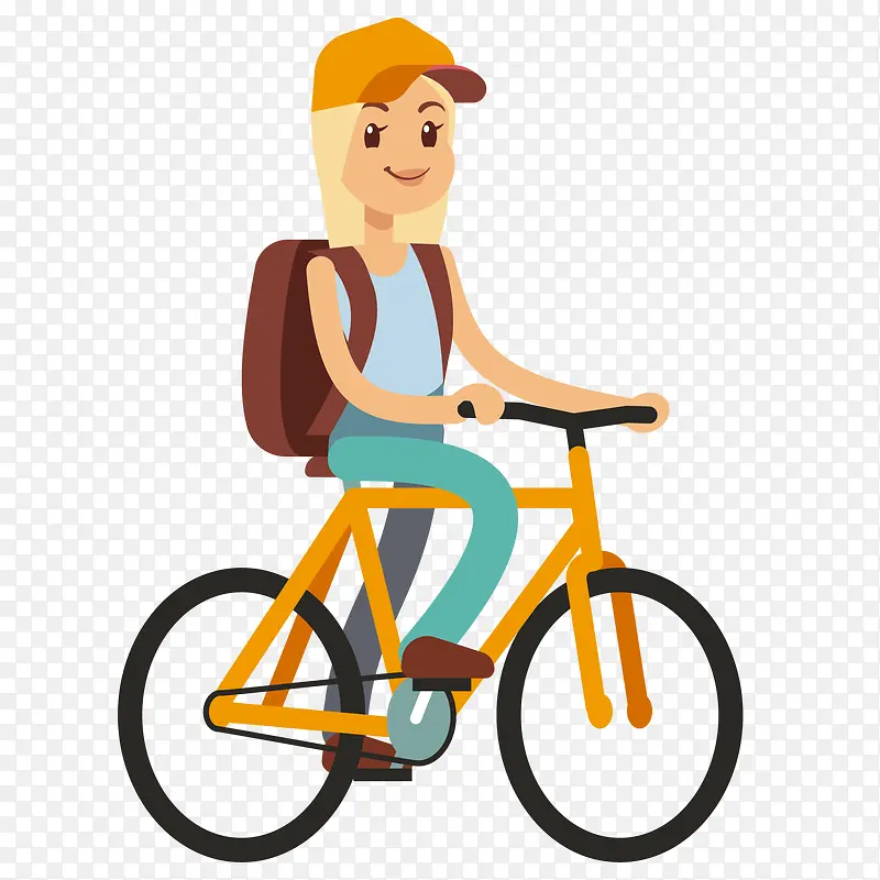 卡通骑自行车的人物设计
