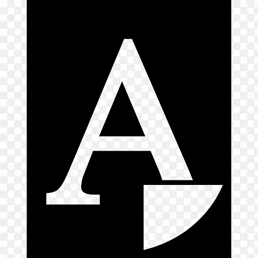 纸张印刷一个大字母的黑色图标