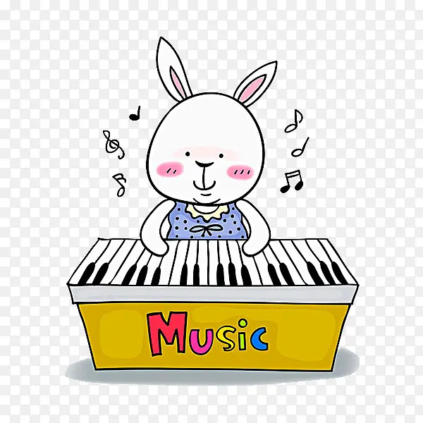 弹钢琴的兔子