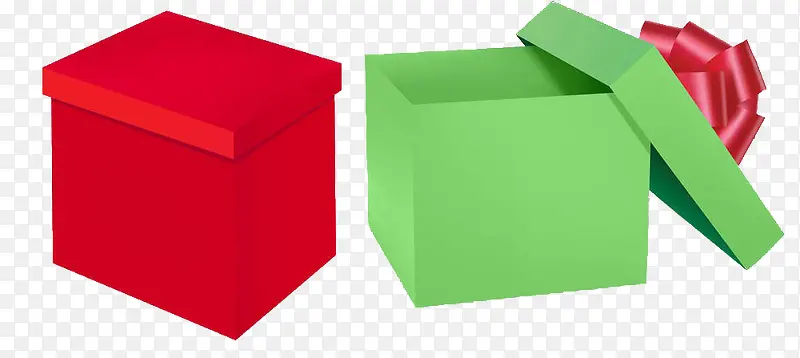 红与绿色的箱子