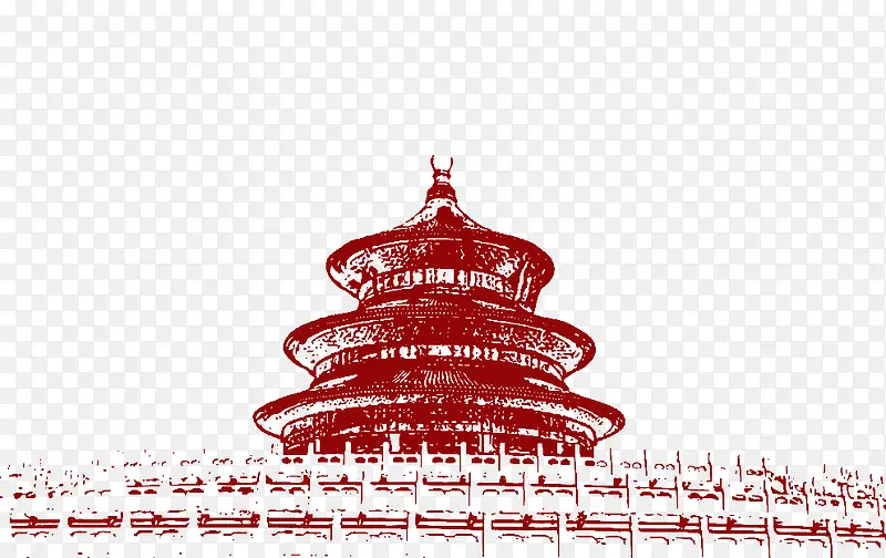 红色墨水画天台PNG图片素材下载_图片编号9521540-PNG素材网