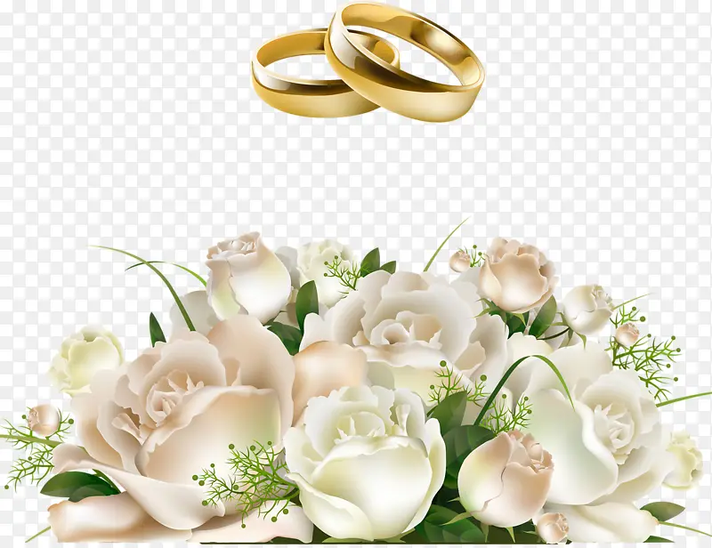 新娘手捧玫瑰花花戒指