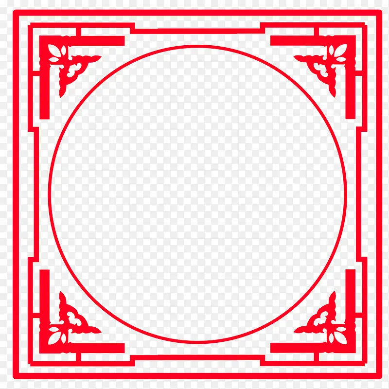 矢量中国风红色边框元素
