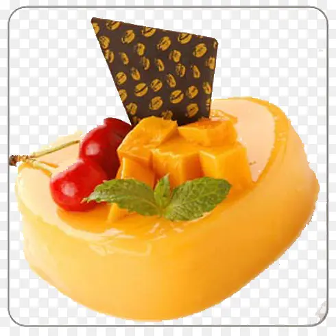黄色水果布丁蛋糕