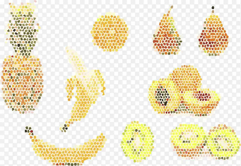 矢量水果像素插图