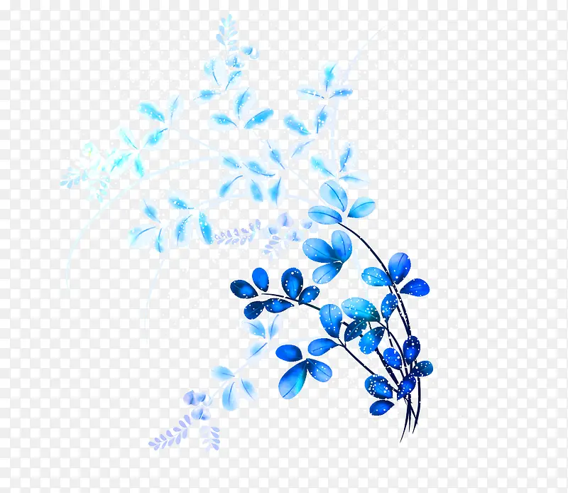 蓝色花朵图案