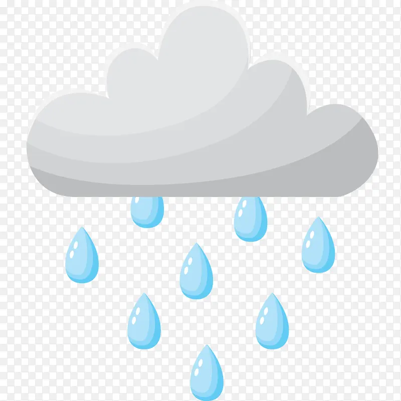 手绘卡通云朵下雨