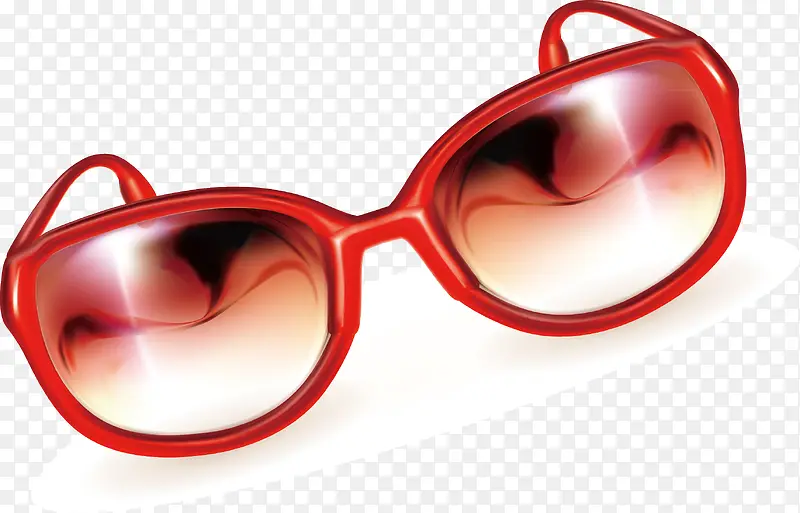 可爱的红色眼镜元素