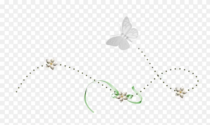 白色蝴蝶运动轨迹素材免抠