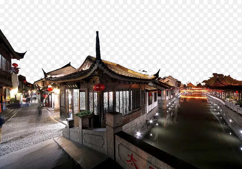上海古镇夜景PNG图片素材下载_图片编号9529764-PNG素材网