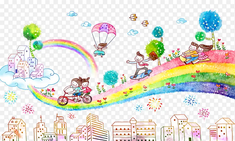 卡通彩虹