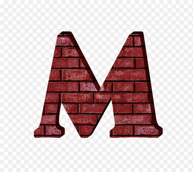 红砖墙字母m