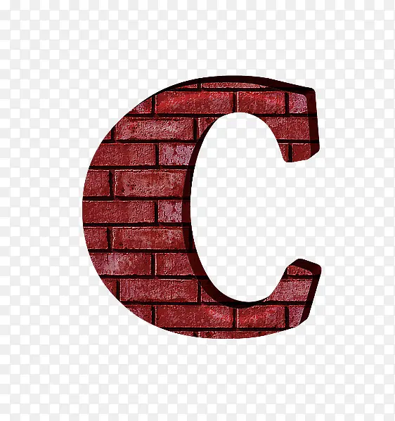 红砖墙字母c