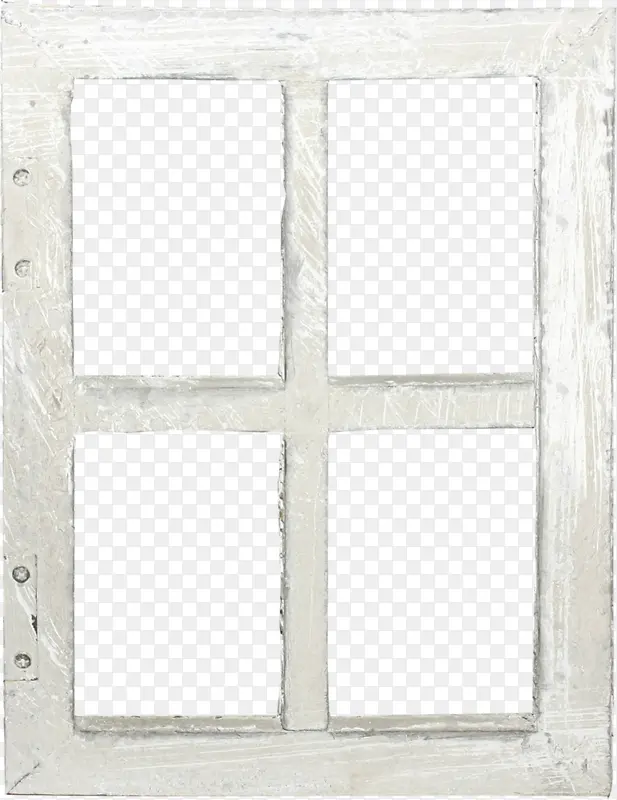 白色手绘木头窗框