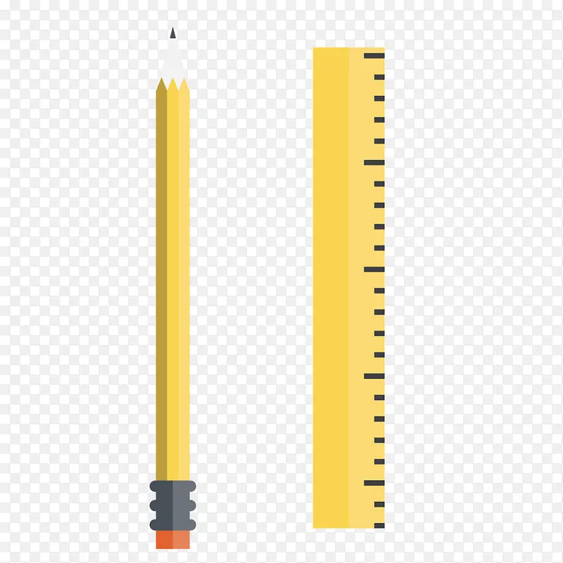 黄色直尺铅笔