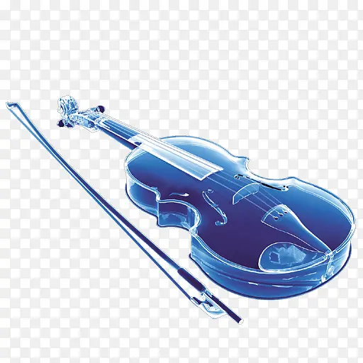 蓝色水晶透视小提琴