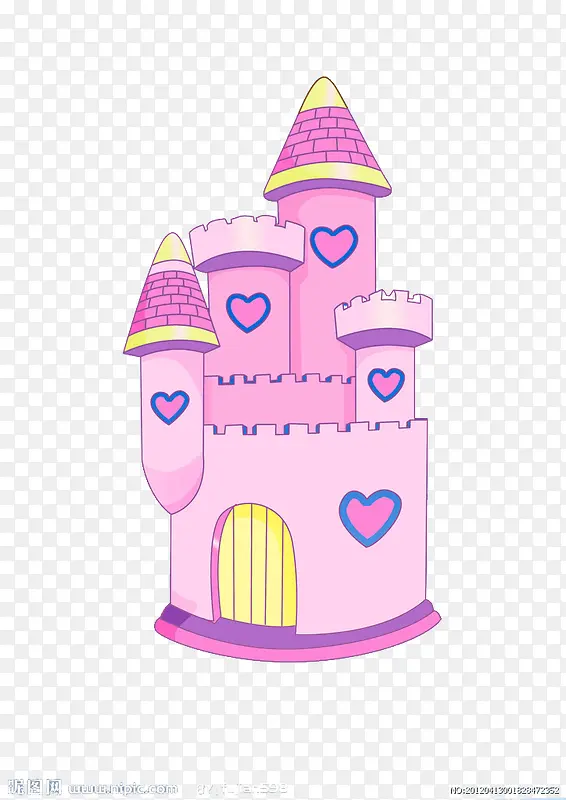卡通梦幻粉色城堡