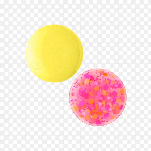 黄色粉色亮片圆点圆形