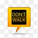 黄色警告标志禁止行走