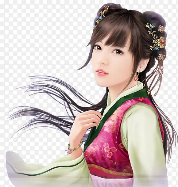红衣黑发优雅女子古风立绘PNG图片素材下载_图片编号9535906-PNG素材网