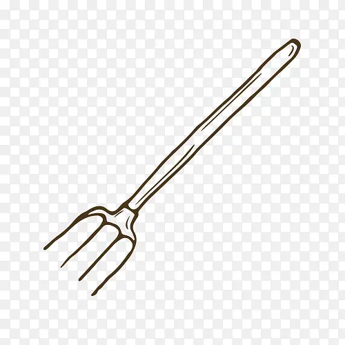 手绘线条工具长柄叉子