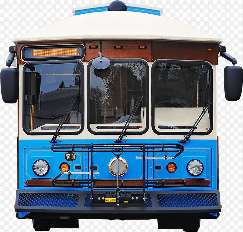 蓝色公交车头