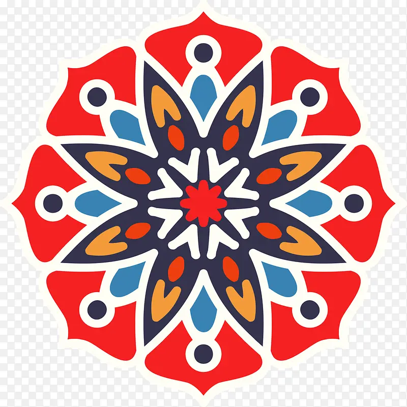 传统民族风红色花纹