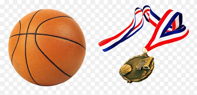 篮球和奖牌实物图