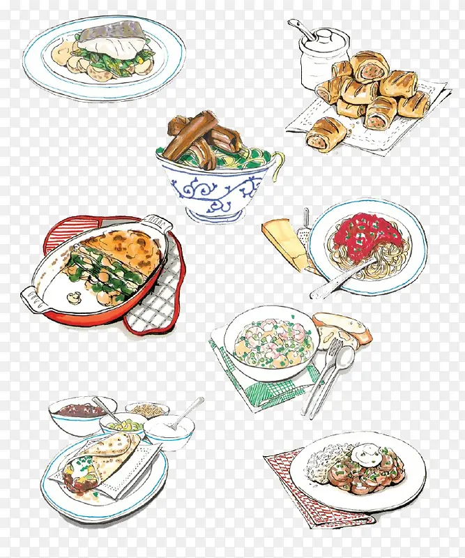 卡通中国美食PNG图片素材下载_图片编号9541343-PNG素材网
