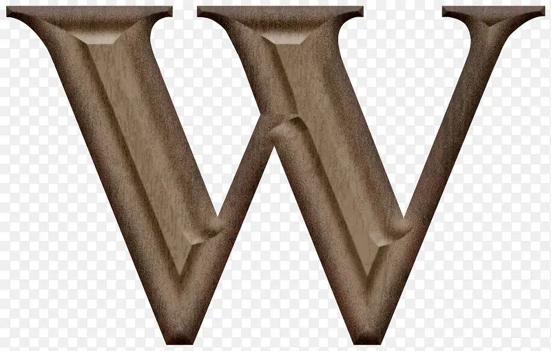 木质雕刻字母W
